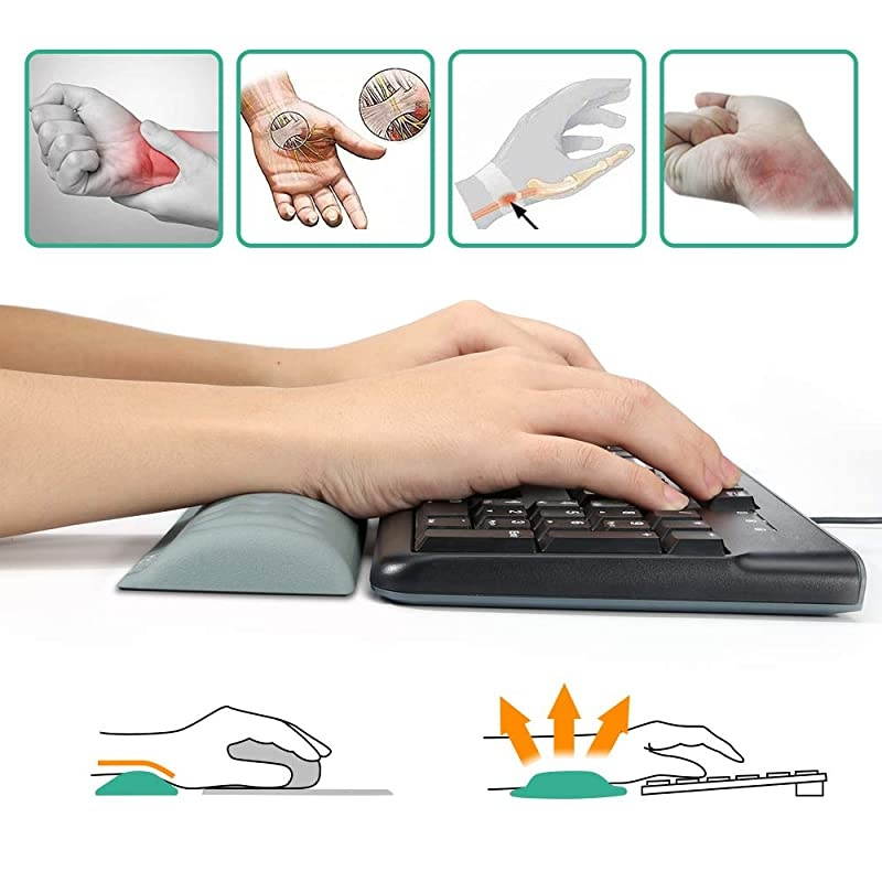 Memory Foam Keyboard Wrist Rest&Gaming Mouse Pad with Wrist Support, Ergonomic Wrist Pad for Office, Home Office, Laptop, Desktop Computer, Gaming Keyboard