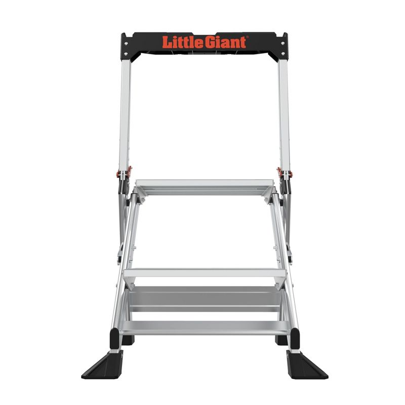 Little Giant Ladder Systems 2-step ANSI Type IAA 375 lb rated Aluminum Stepstool with handrail Gray