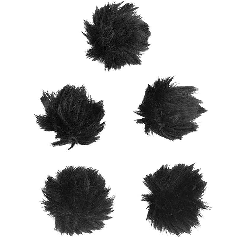 5 Pack Furry Outdoor Microphone Windscreen Muff for Most Lavalier Microphones