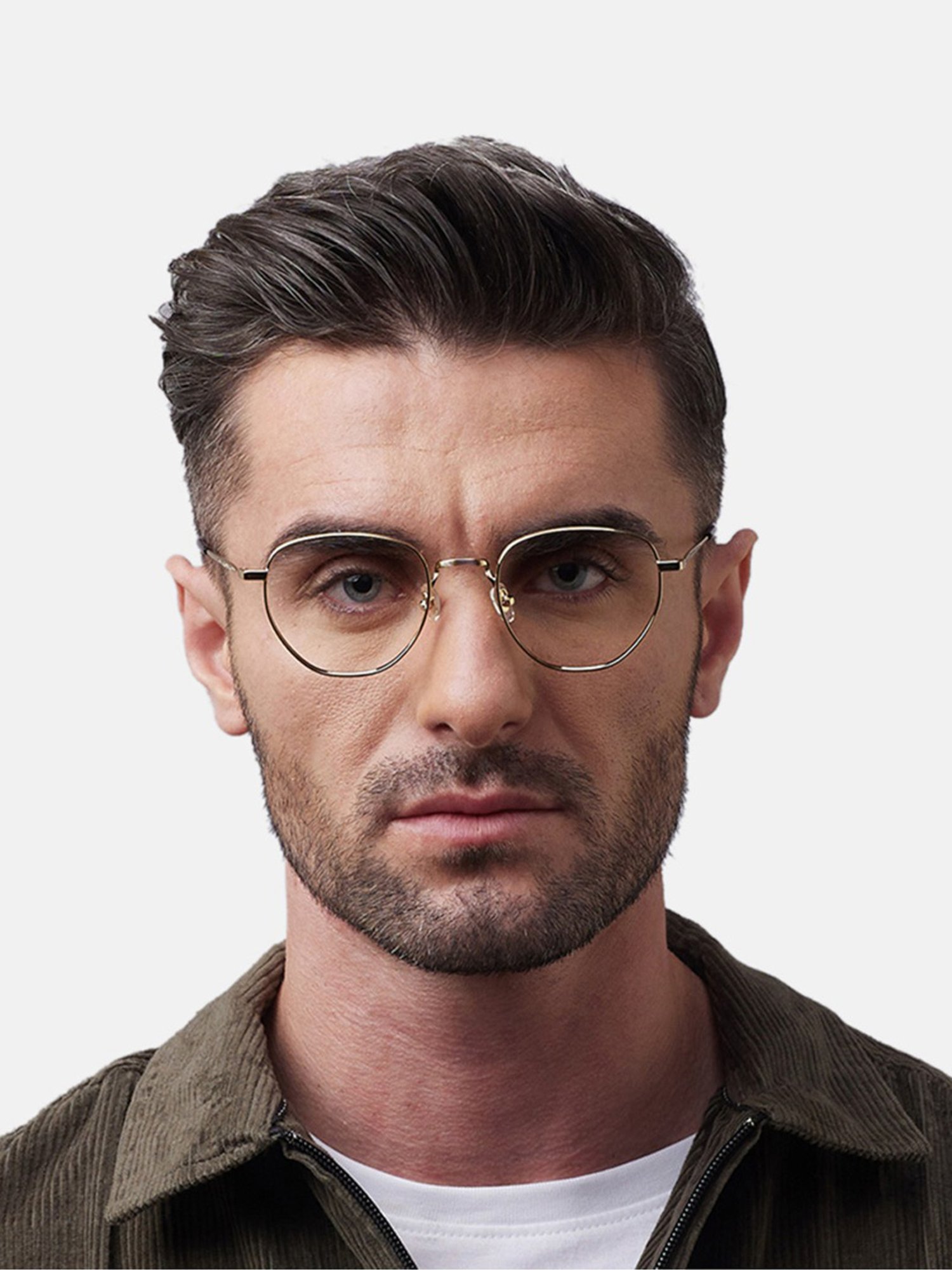 Shisen Fox Fuji Dark Gold Round Unisex Blue Filter Computer Lenses -50 mm