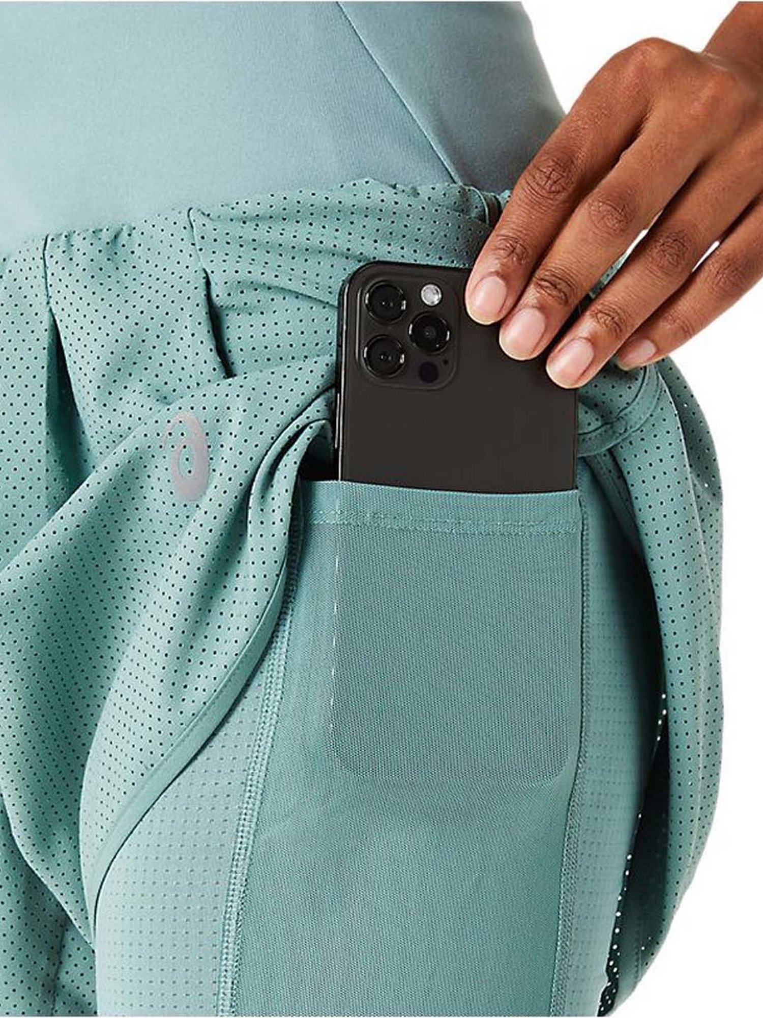 Asics Blue Mid Rise Sports Shorts