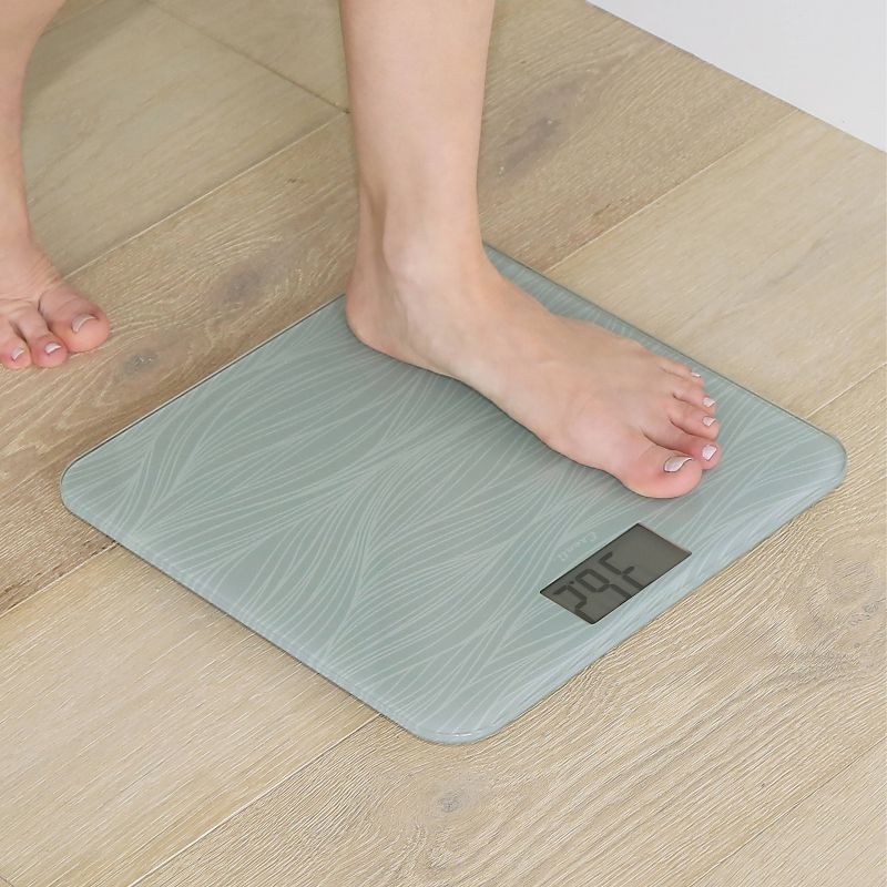 Glass Waves Bathroom Scale Gray - Escali