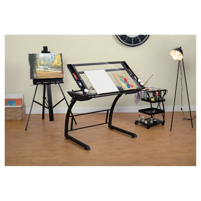 Triflex Drawing Table Black Velvet - Studio Designs