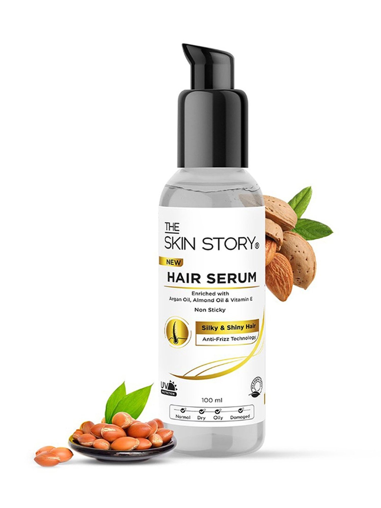 The Skin Story Argan Oil, Almond Oil & Vitamin E Silky & Shiny Hair Serum - 100 ml
