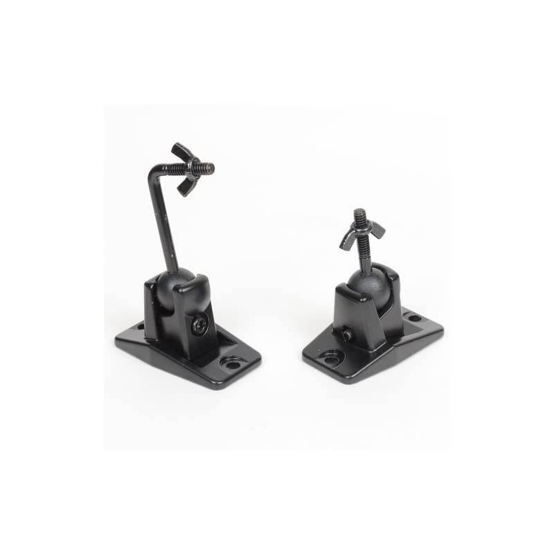 Speaker Wall Ceiling Mount Bracket One Pair for Universal Satellite, fits Keyhole and Thread Hole with 1/4 20 Threads, 4mm and 5mm Black 1ST