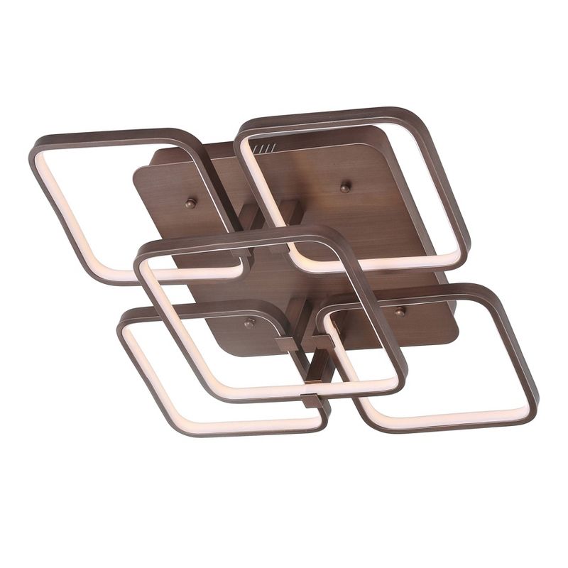 17.5" Metal Sebastian Flush Mount Ceiling Light (Includes Energy Efficient Light Bulb) Brown - JONATHAN Y