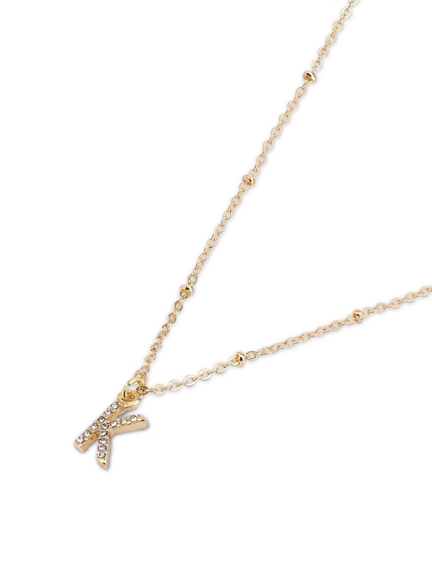 Accessorize London Gold Initial Sparkle Pendant Necklace for Women
