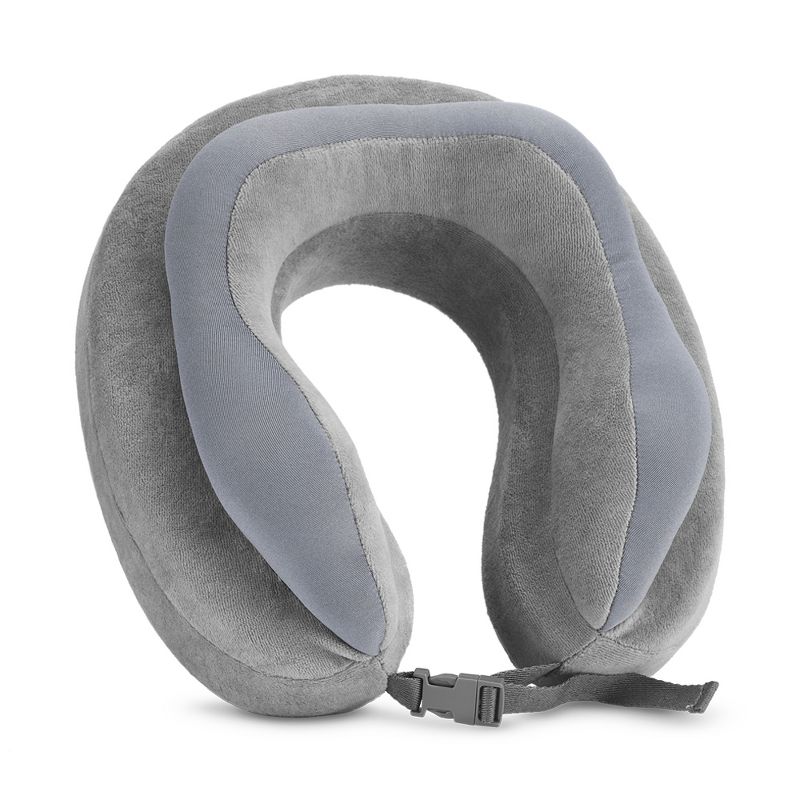 Travel Smart by Conair Memory Foam and Soft Beaded Neck Pillow - Gray