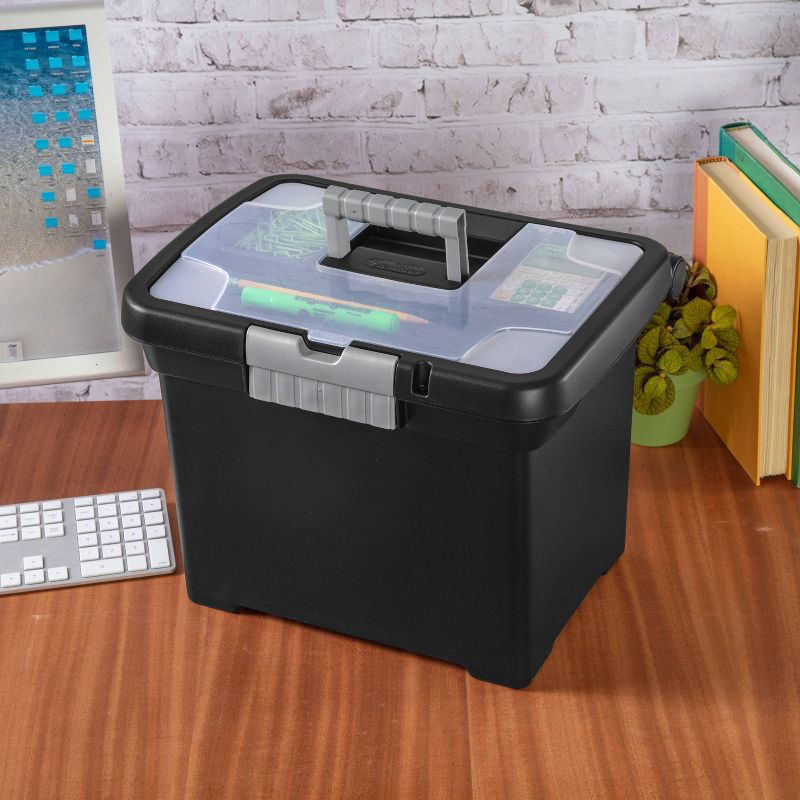 Sterilite Medium Letter File Box Black