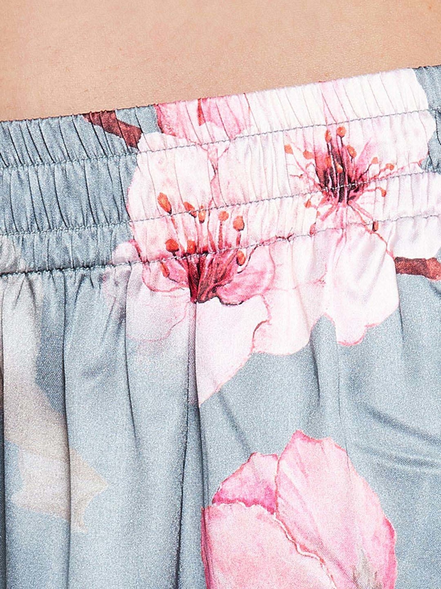 Clovia Blue Floral Print Shirt & Pyjama Set