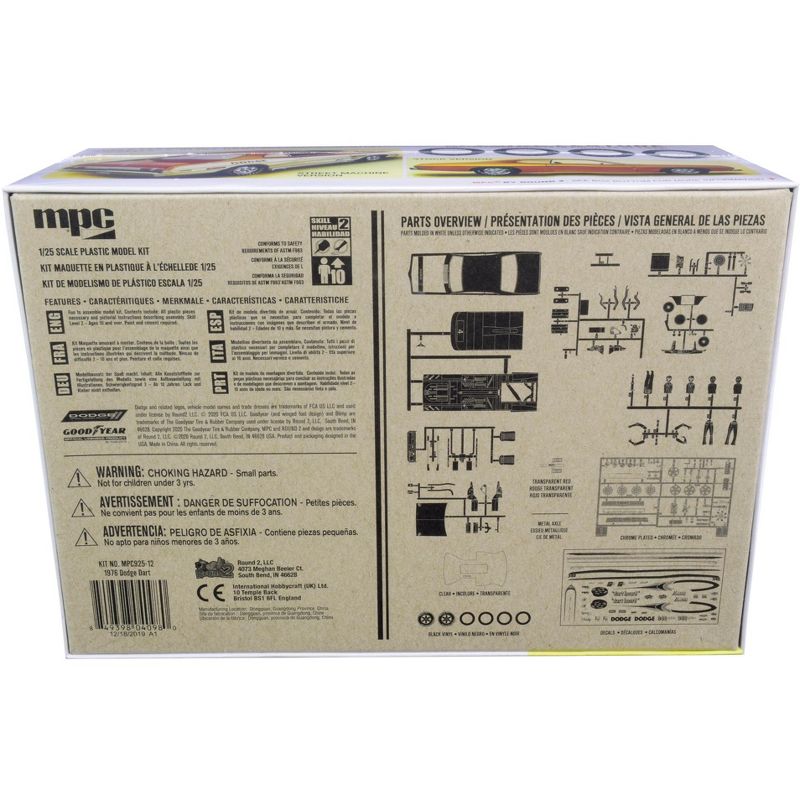 Skill 2 Model Kit 1976 Dodge Dart Sport with Two Figurines 3 in 1 Kit 1/25 Scale Model by MPC