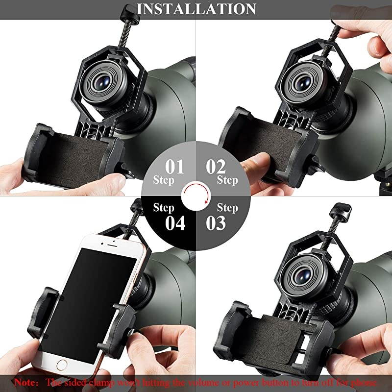 Universal Cell Phone Adapter Mount Compatible Binocular Monocular Spotting Scope Telescope MicroscopeFits Almost All Smartphone on The Market Record The Nature The World