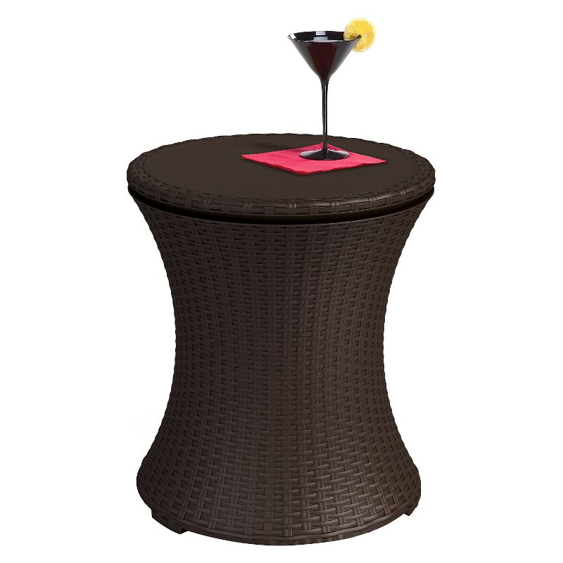 Pacific Cool Bar Rattan Style Patio Beverage Cooler Bar Table - Brown - Keter