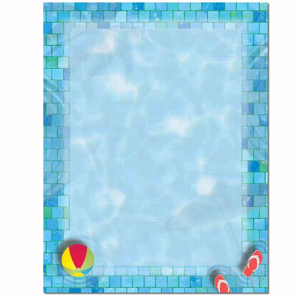 Swimming Pool Letterhead Laser & Inkjet Printer Paper, 100 pack