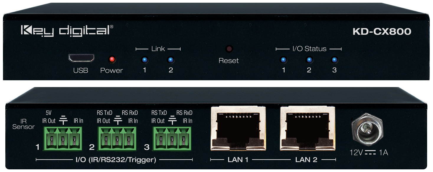 Key Digital KD-CX800 Control Interface with IR and RS-232 over IP Routing