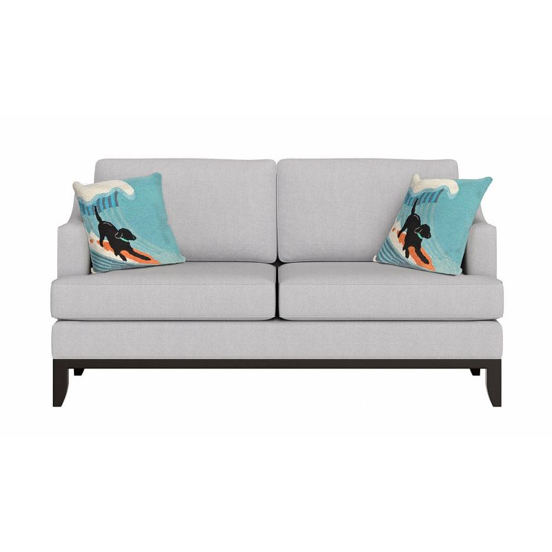 18"x18" Pool Side Surfing Indoor/Outdoor Square Throw Pillow Blue - Liora Manne