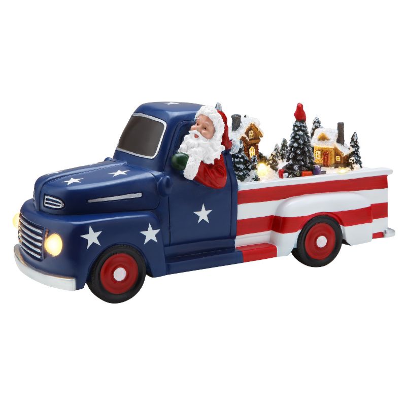 Mr. Christmas Animated Patriotic Truck Musical Christmas decoration - 10.5" long