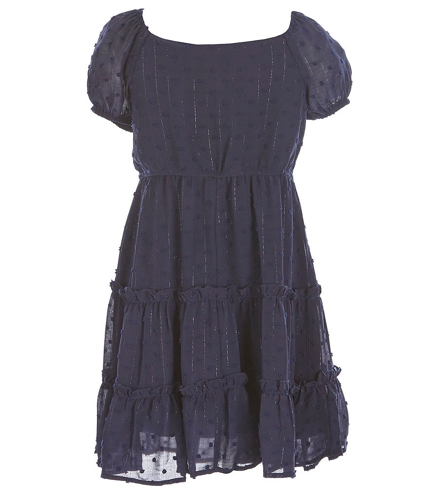 Poppies and Roses Big Girls 7-16 Short-Sleeve Peasant-Style Tiered Dress