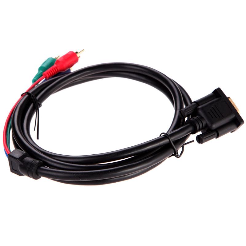1.5m 5Ft VGA to TV 3 RCA Component AV Adapter Cable for PC Laptop