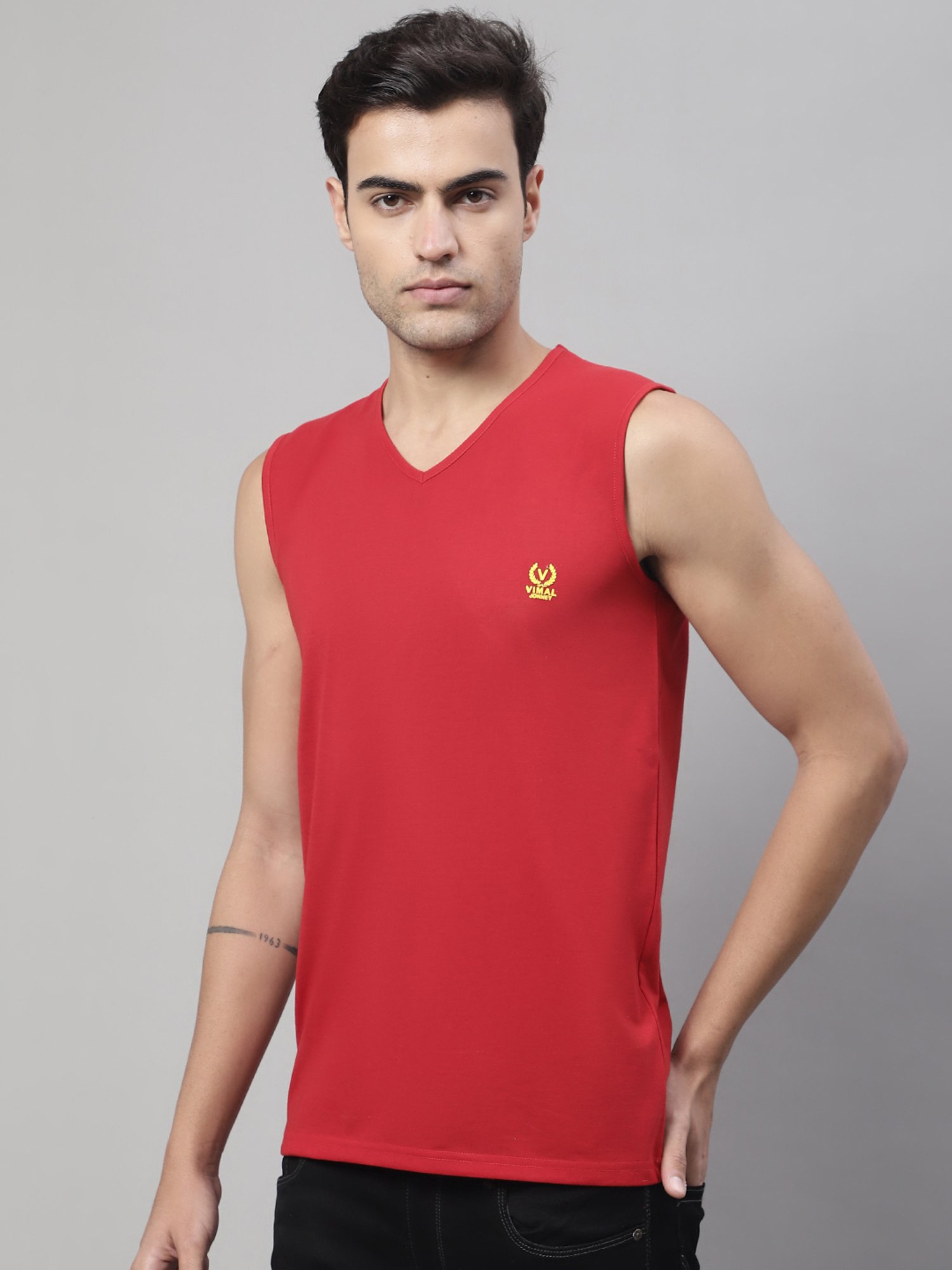 Vimal Jonney Multicolor Regular Fit Sleeveless Lounge T-Shirt - Pack of 3