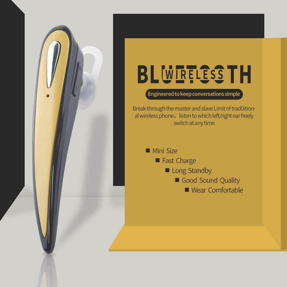 V101BG Bluetooth Headset,Hands-Free Bluetooth Earpiece Headphones for Cell Phones, Noise Cancelling Wireless Earpieces w/Mic for Business/Driving/Office, Compatible with iPhone/Samsung/Android