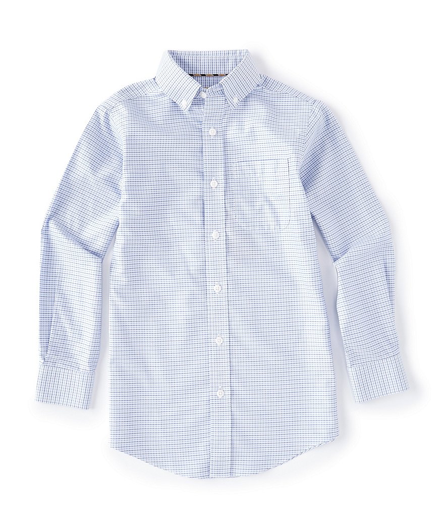 Class Club Gold Label Big Boys 8-20 Long-Sleeve Non-Iron Check Button-Down Dress Shirt