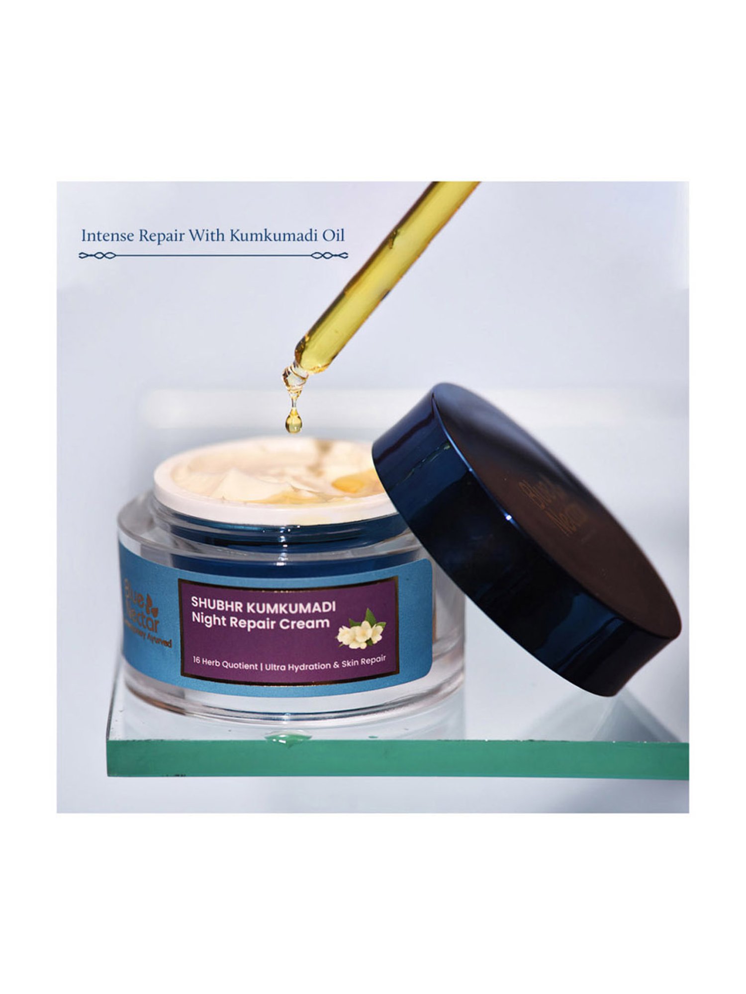 Blue Nectar Shubhr Kumkumadi Night Repair Cream For Women - 50 gm