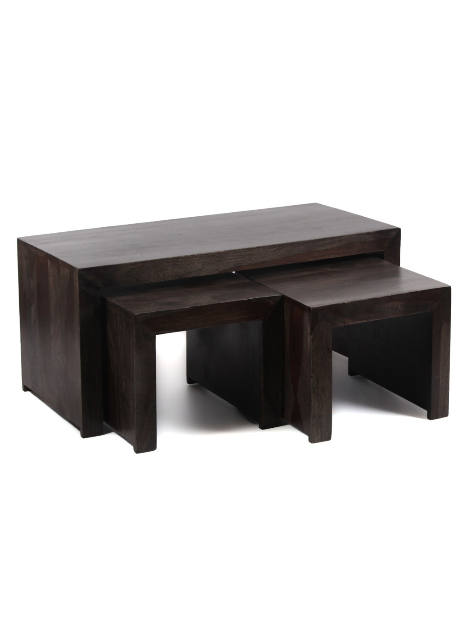 Ikiriya Kassel Dark Brown Wood Coffee Table Mahogany Finish