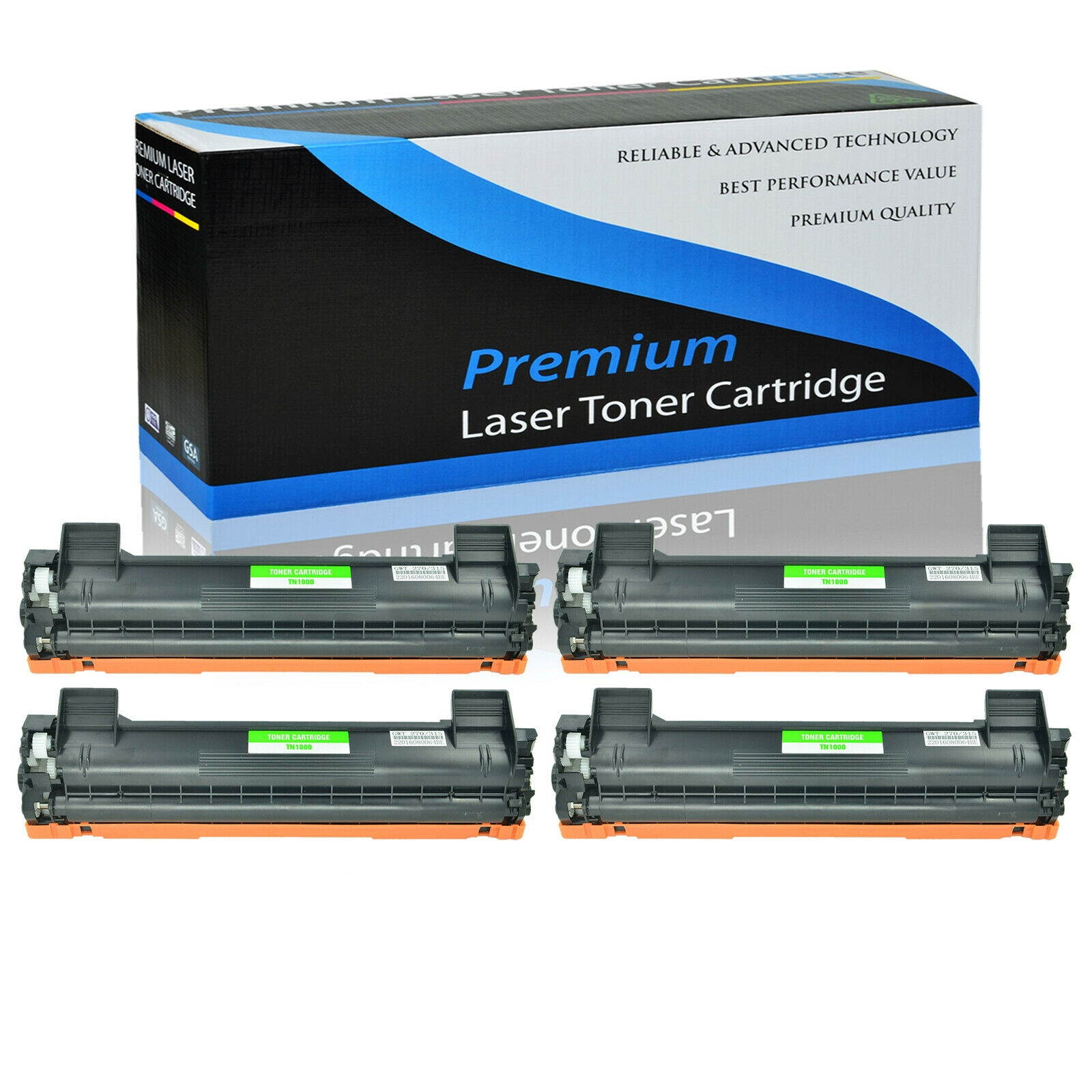 4 Pack TN1000 Toner For Brother TN-1000 TN1060 TN-1050 TN1070 TN1075