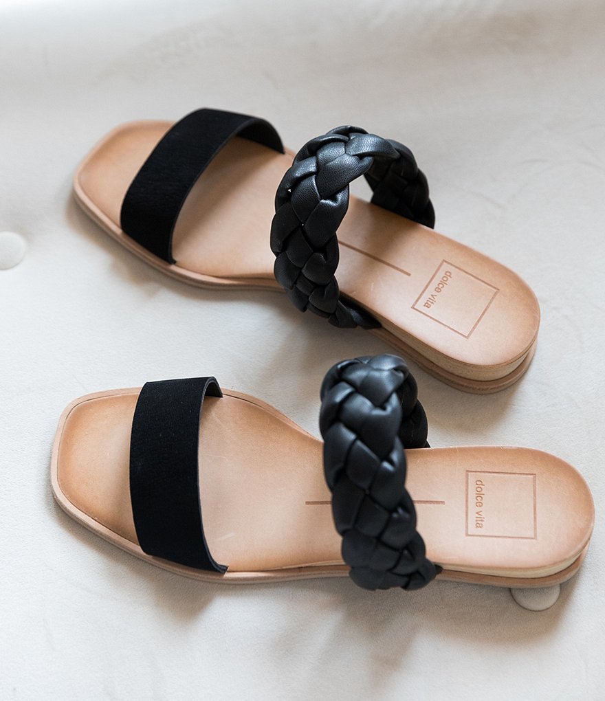 Dolce Vita Persey Braided Strap Wedge Slides