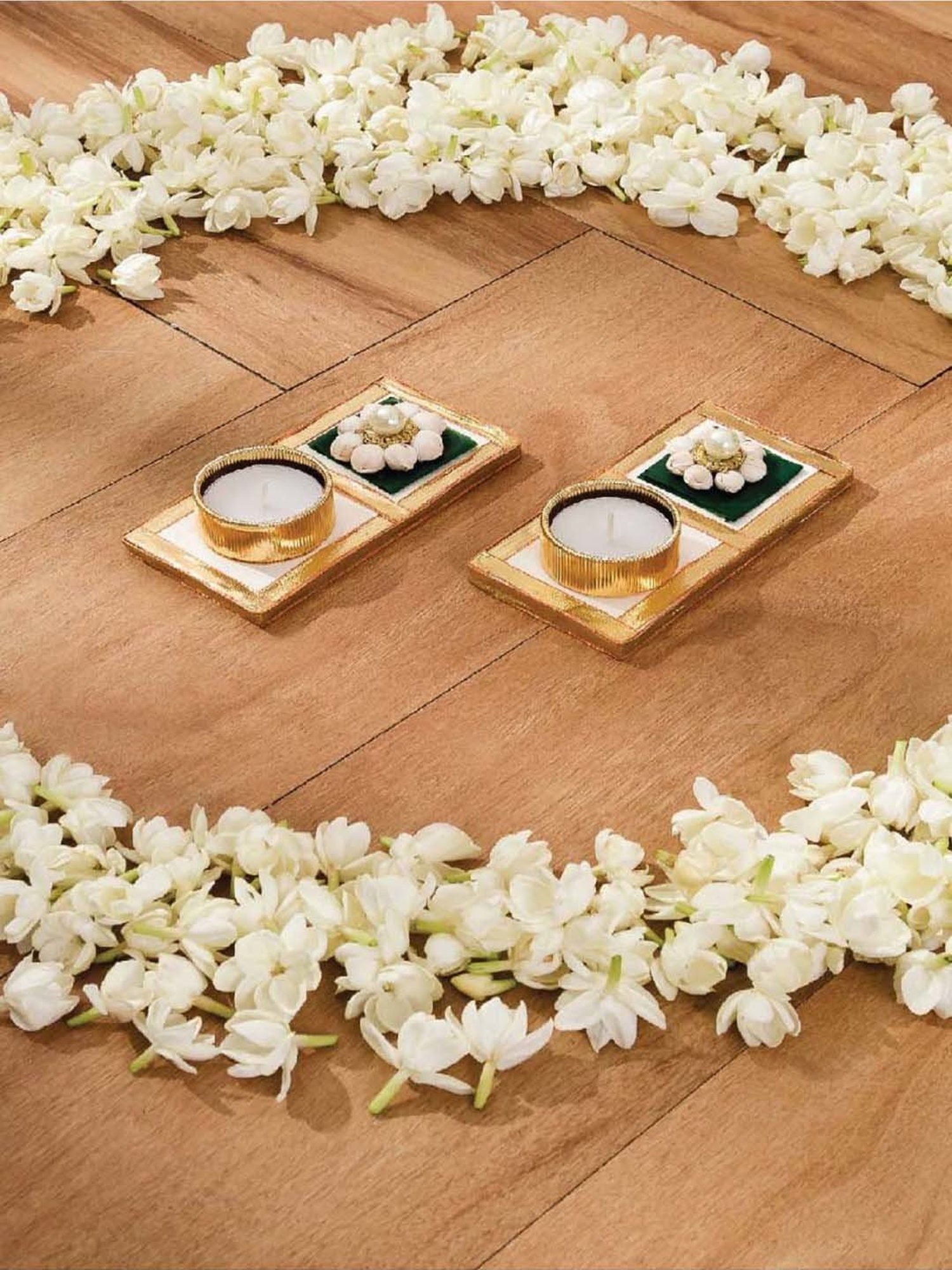 Mason Home Multi Jasmine Square Diya - Mini (Set of 2)