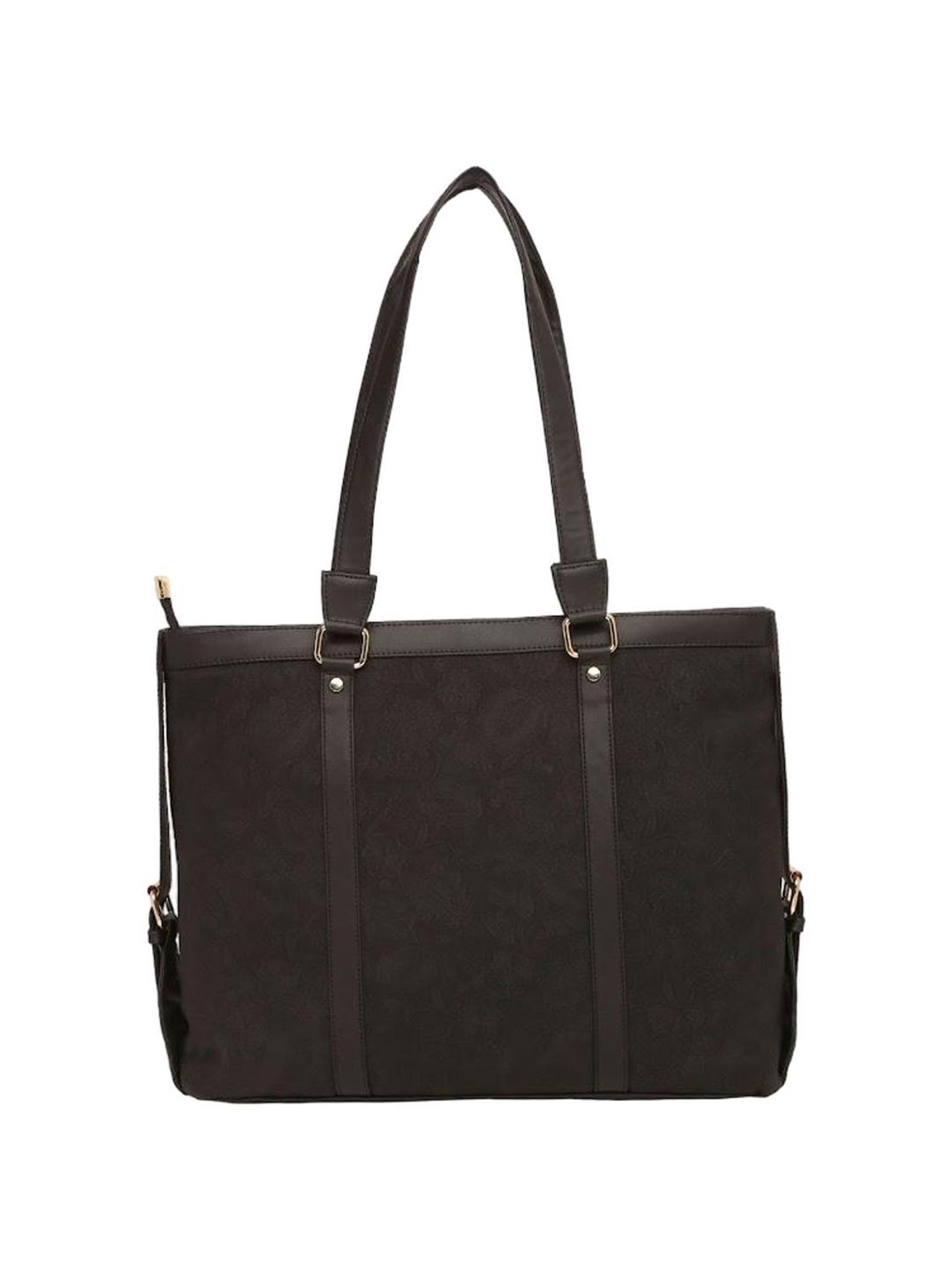 THE HOLISTIK Savvy Black Textured Large Tote Handbag