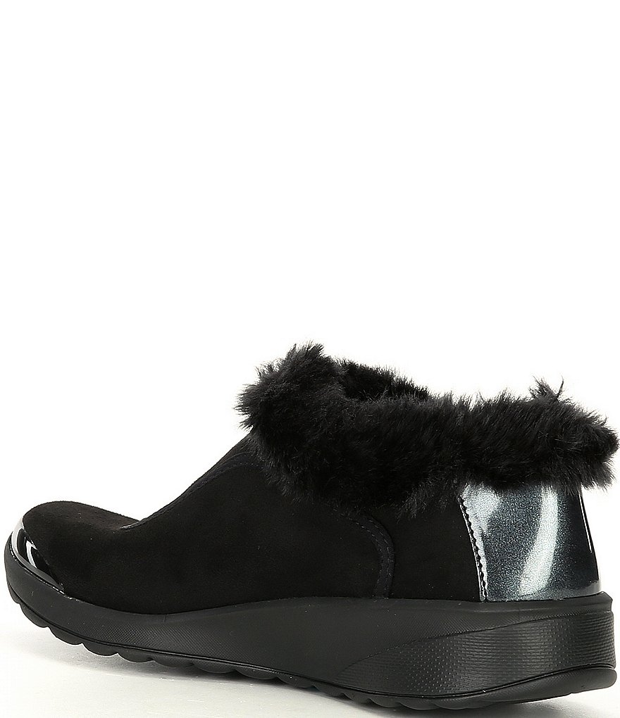 Bzees Golden Zip Front Faux Fur Lined Washable Wedge Booties