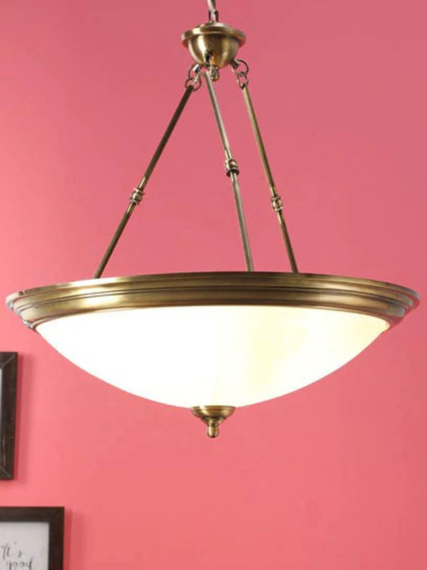 Fos Lighting 'Dish' Antique Gold & White Brass 5-In-1 Hanging Light