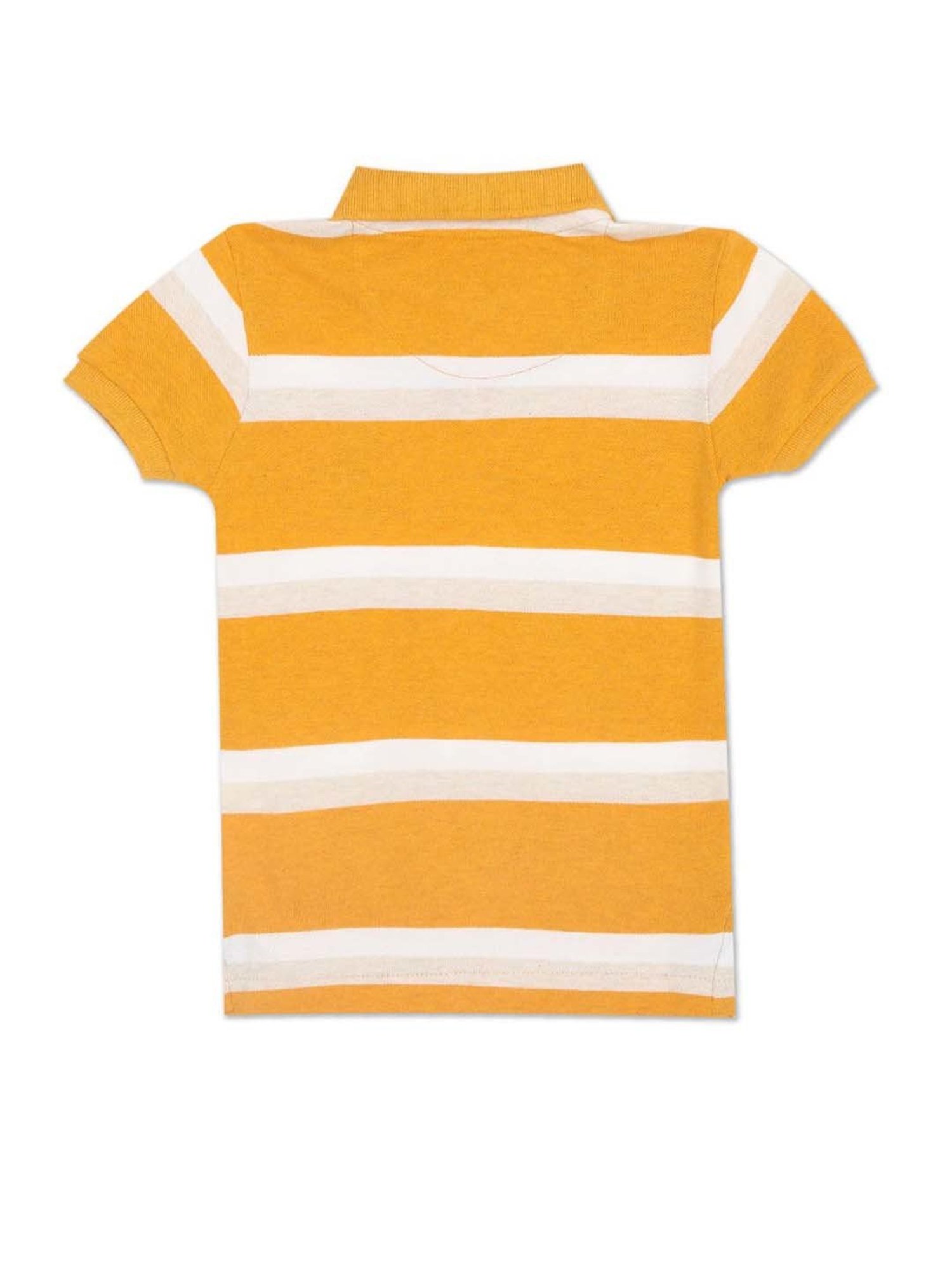 U.S. Polo Assn. Kids Yellow & White Striped Polo T-Shirt