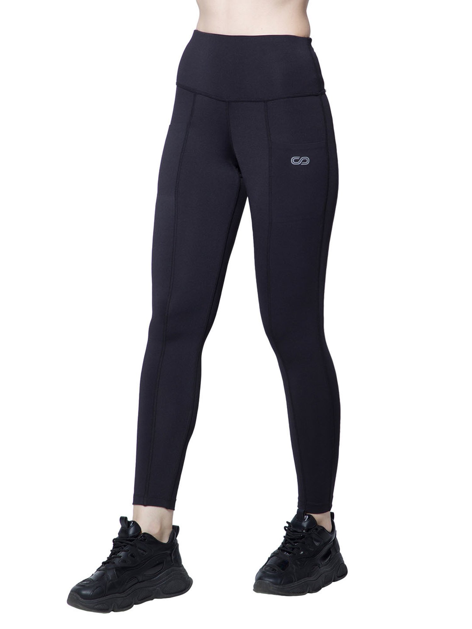 SILVERTRAQ Black Logo Print Leggings