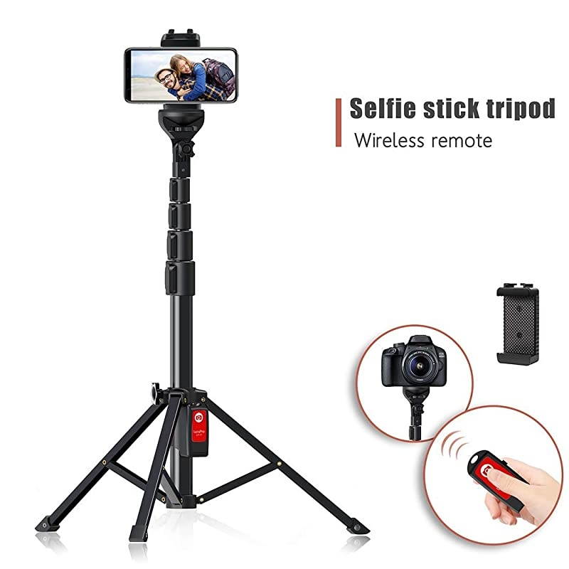 Stick Tripod 59 AllinOne Extendable Portable Bluetooth Sticks Phone Tripods Compatible with iPhone 11 11 pro Xs Max Xr X 8Plus 7 Galaxy S10+ S9 S8 and Digital Cameras Lightweight