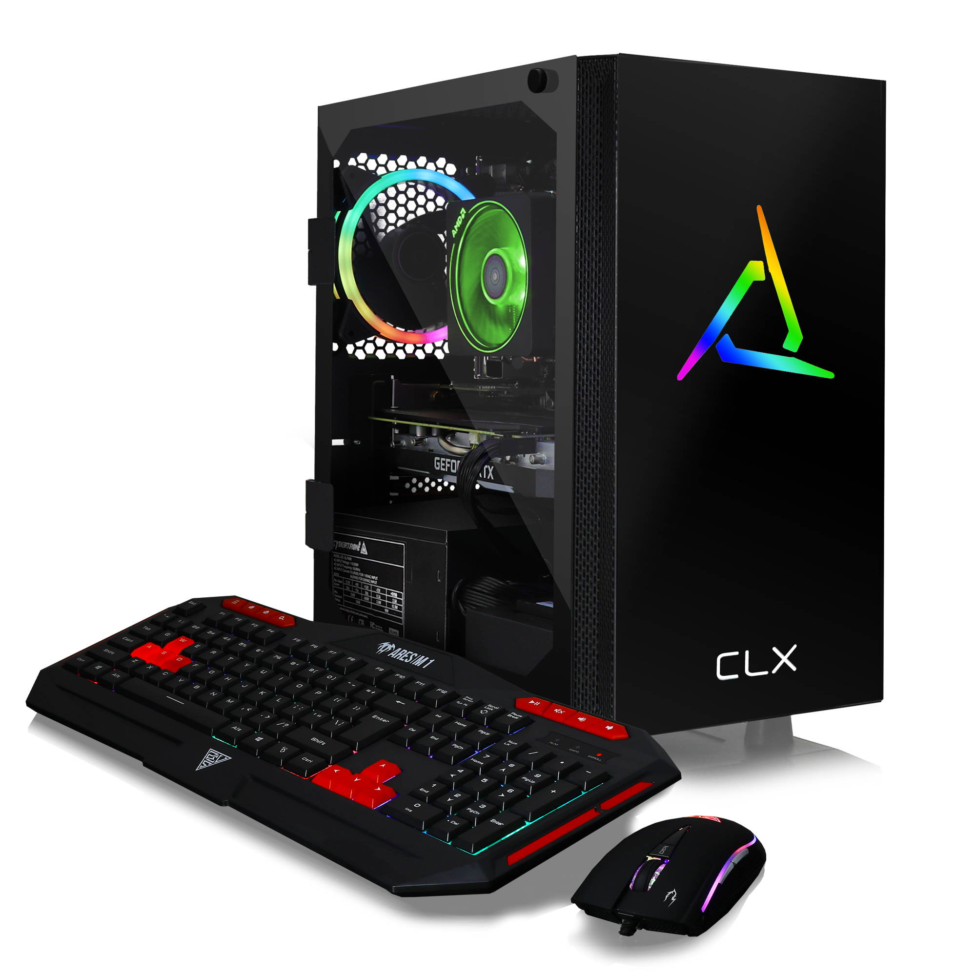 CLX SET Gaming Desktop - AMD Ryzen 7 3800X Processor, 32GB DDR4 Memory, NVIDIA GeForce RTX 3080 Graphics, 480 GB SSD, 3 TB HDD, WiFi, Windows 10 Home 64-bit