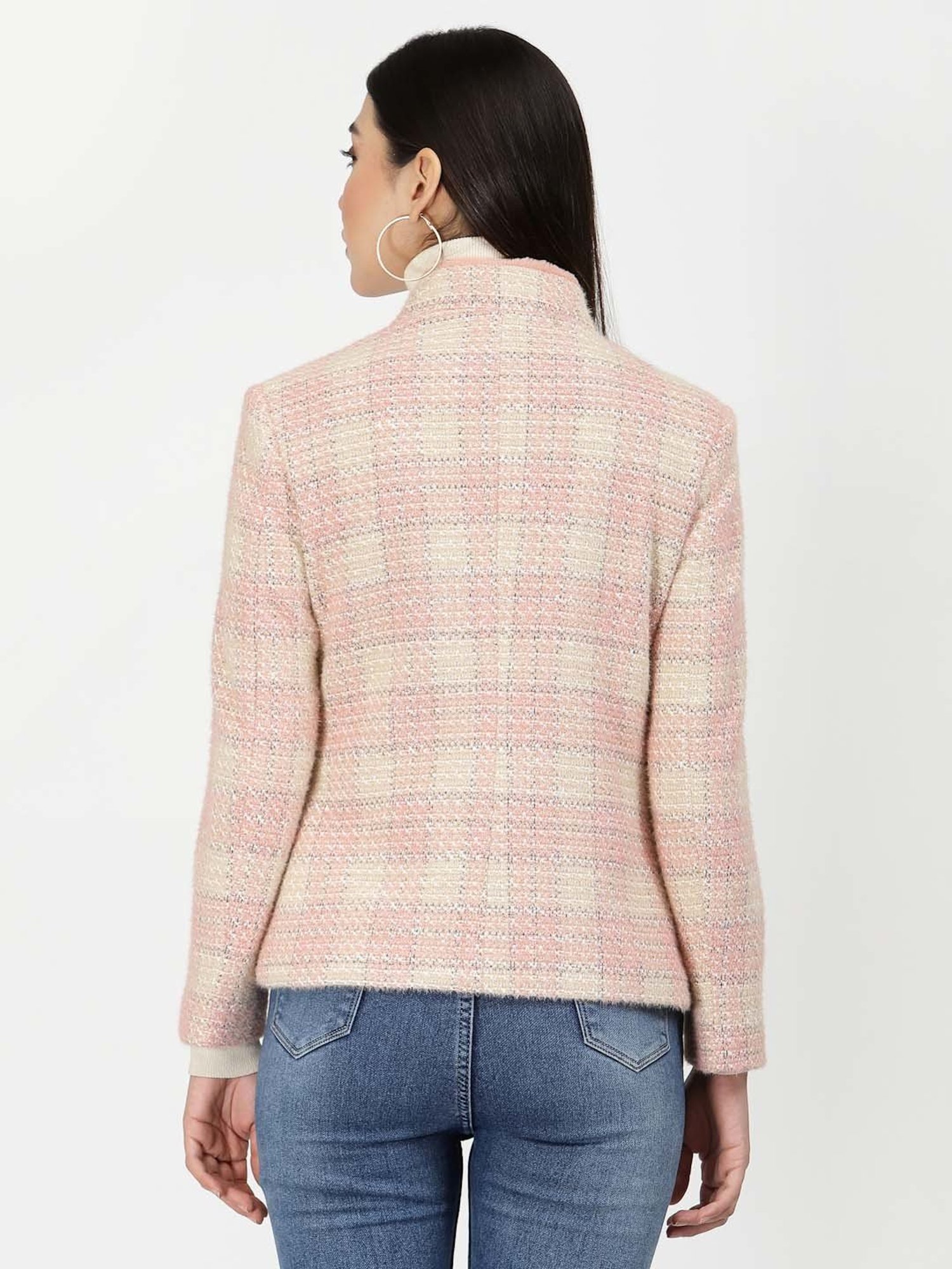 Juelle Peach Check Over Coat