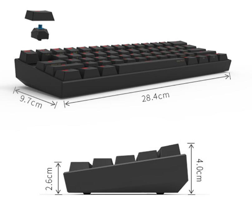 Anne Pro 2 60% Mechanical Keyboard Wired/Wireless Dual Mode Full RGB Double Shot PBT - Brown Switch