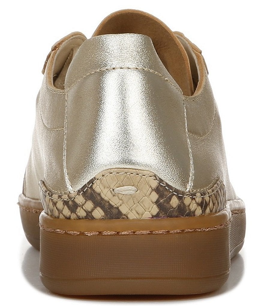 Sam Edelman Jayme Metallic Leather Snake Print Detail Lace-Up Sneakers