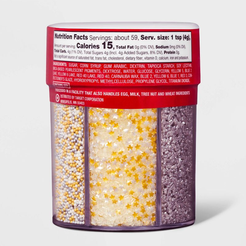 Wilton Gold, Silver and White Sugars - 3oz