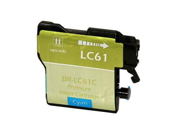 Compatible Cyan Inkjet Cartridge for Brother LC61C DCP 165C / 385C / 585CW / J125 / MFC 250C / 255CW / 290C / 295CN / 490CW / 495CW / 5490CN / 5890CN / 5895CW / 6490CW / 6890CDW / 790CW / 795CW / 990C