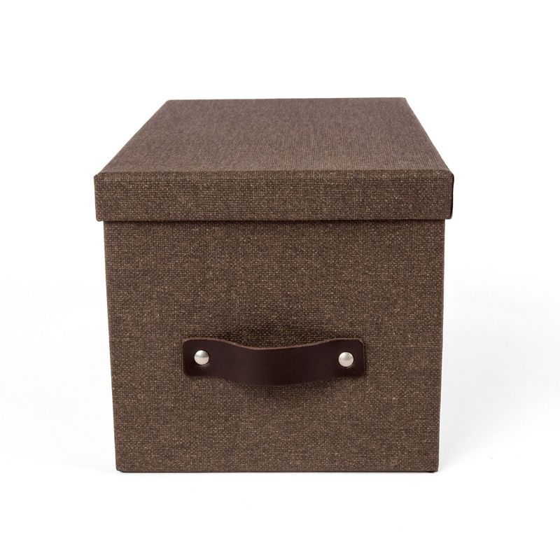 Set of 3 Silvia Canvas Media Box Dark Brown - Bigso Box of Sweden