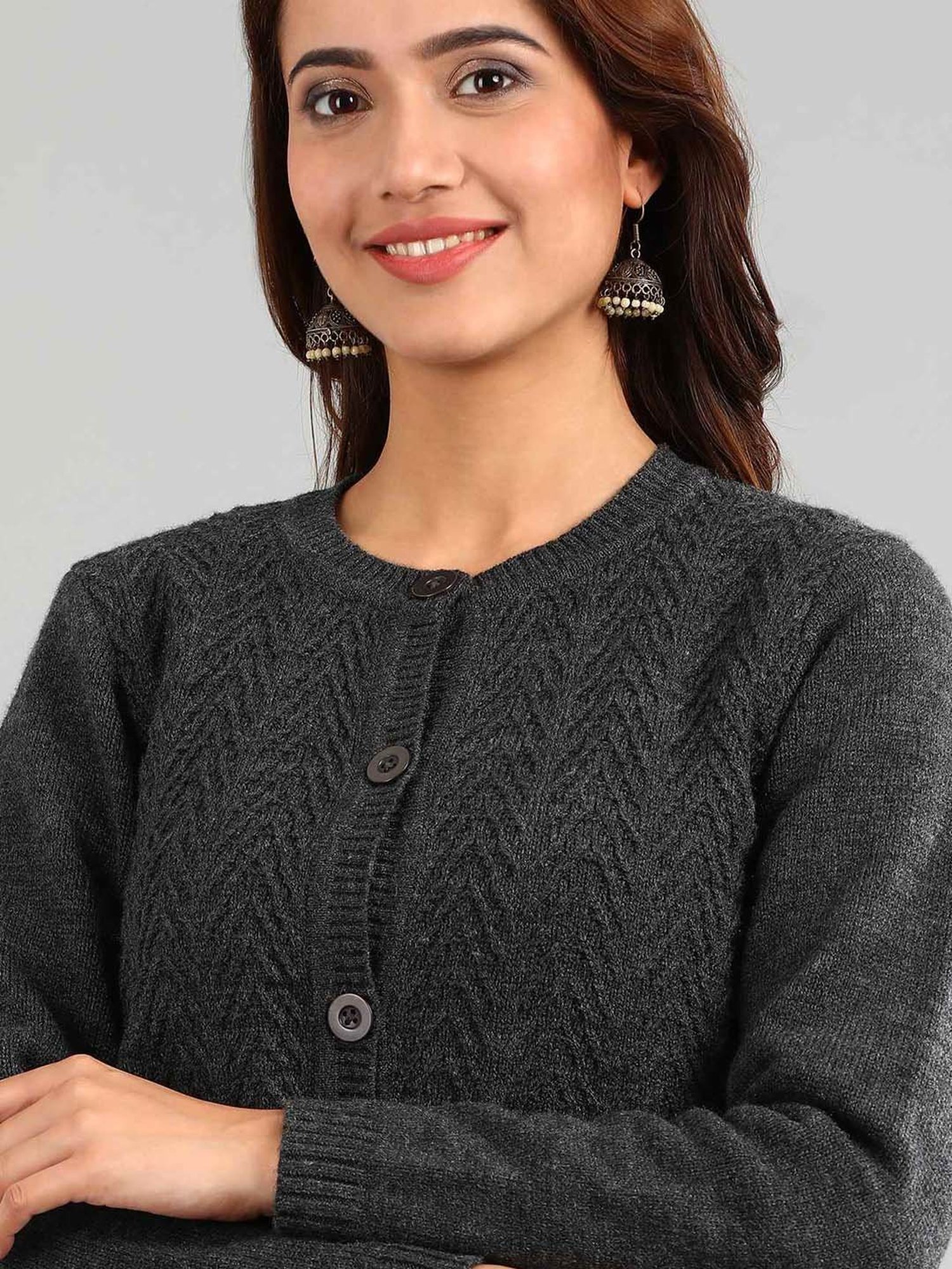 Aurelia Grey Regular Fit Sweater