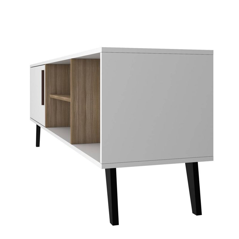 Amsterdam TV Stand for TVs up to 60" White/Oak Brown - Manhattan Comfort