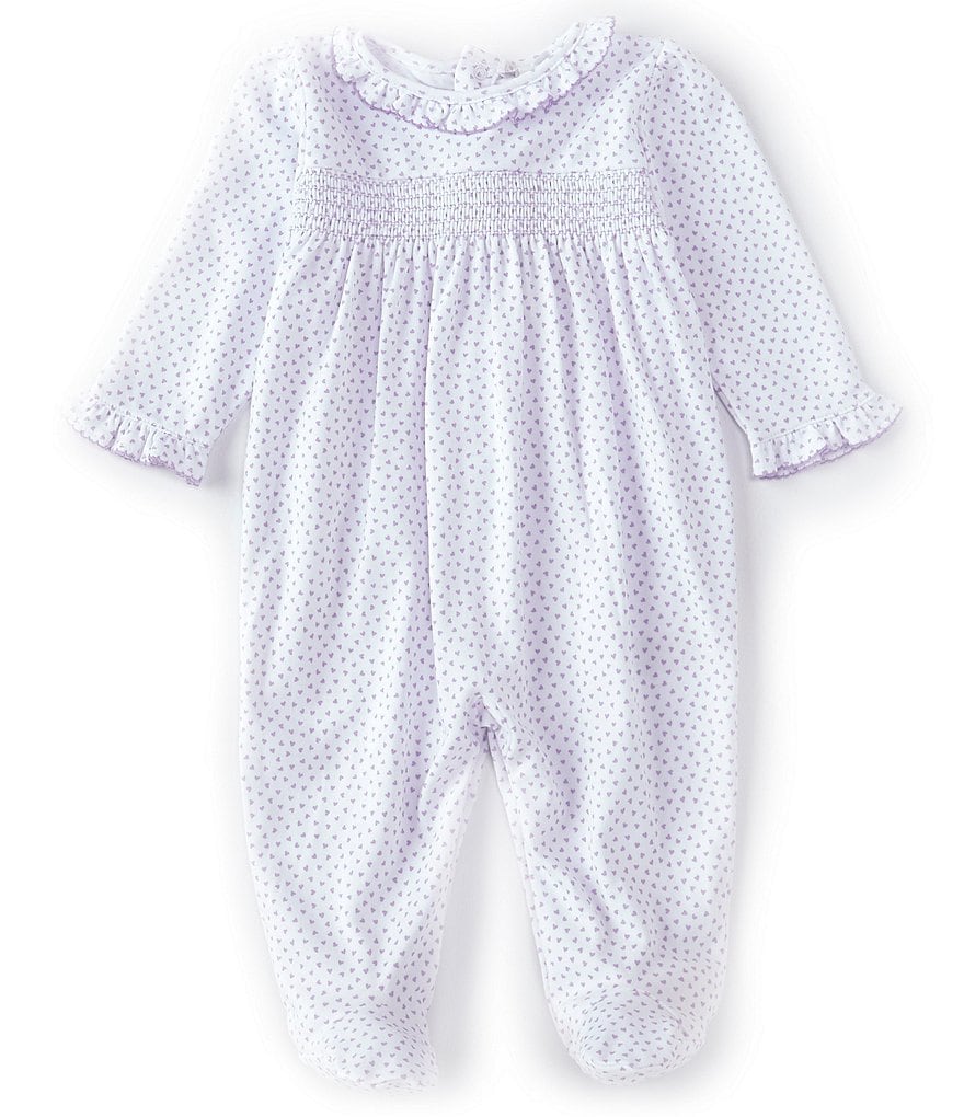 Kissy Kissy Baby Girls Newborn-9 Months Long-Sleeve Petit Heart Footed Coverall