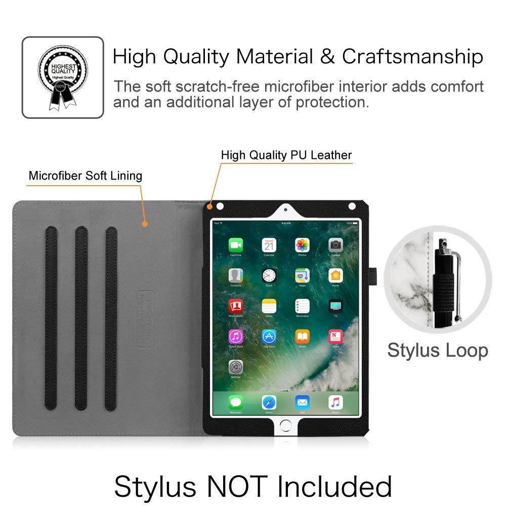Fintie iPad 9.7 2018 2017 / iPad Air 2 / iPad Air Case - [Corner Protection] Multi-Angle Viewing Folio Cover w/Pocket, Auto Wake/Sleep for Apple iPad 6th / 5th Gen, iPad Air 1/2, Marble White