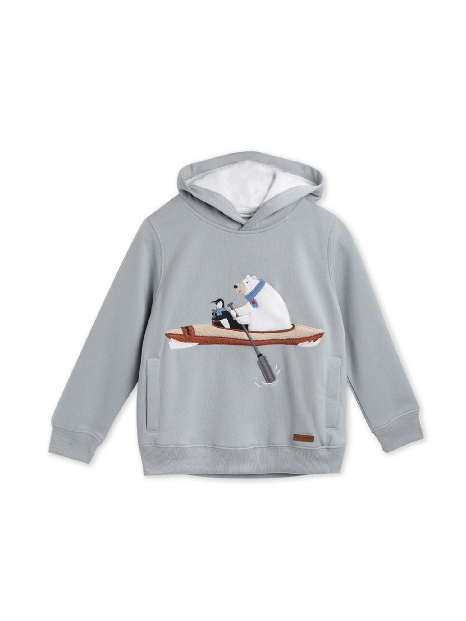 Cherry Crumble by Nitt Hyman Kids Grey Applique Hoodie With Face Mask