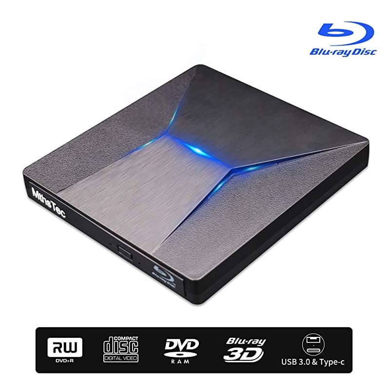 External Bluray DVD Drive  USB 30 and TypeC BluRay DVD Burner 3D Slim Optical Bluray CD DVD Drive Compatible with Windows XP7810 MacOS Linux for MacBook Laptop Desktop